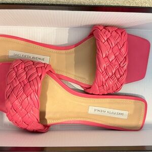 Saks Fifth Avenue Coral Braided Sandals
